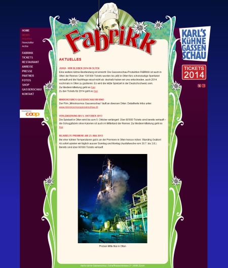 Screenshot der Webseite Fabrikk.ch