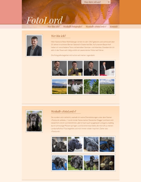 Screenshot der Webseite von FotoLord
