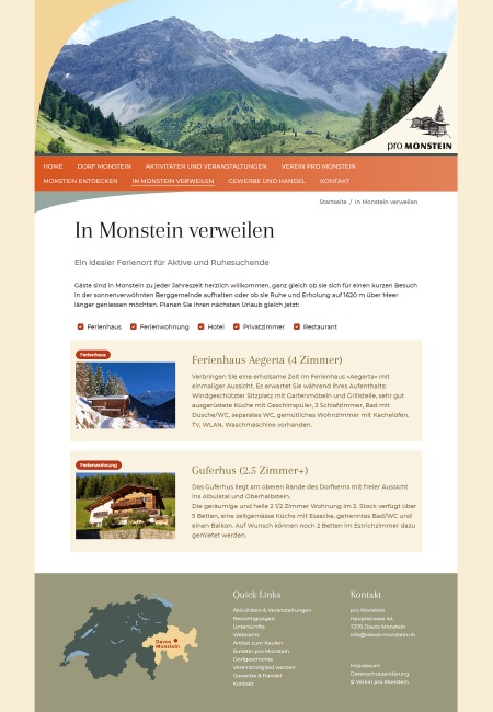 Screenshot der Webseite davos-monstein.ch