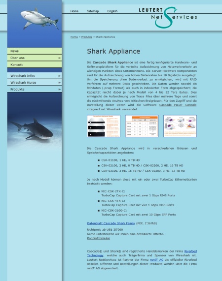 Screenshot der Webseite von Leutert NetServices